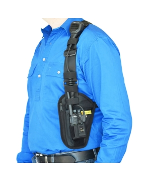 Two Ants Ghost Single Left - Two Way Radio Phone Side Holster with Zipper Pocket