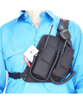 Two Ants Trap Jaw Double Enclosed Pouch Two Way Radio Phone Chest Harness