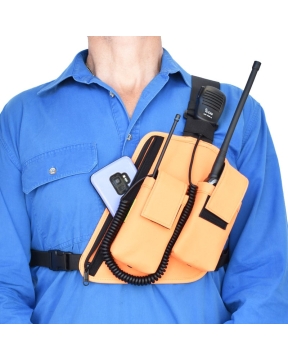 CT201DLOE Two ants trap jaw double orange two way radio pouch