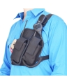 Two Ants Trap Jaw V3.0 Double Left Black - Enclosed Two Way Radio Phone Chest Holster with Zipper Pocket
