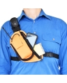 Two Ants Trap Jaw Right Orange - Enclosed Two Way Radio Phone Chest Holster with Zipper Pocket V1