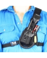 Two Ants Worker Left Black - Adjustable Compact Two Way Radio Phone Chest Holster