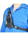 Two Ants Worker Right Black - Adjustable Compact Two Way Radio Phone Chest Holster
