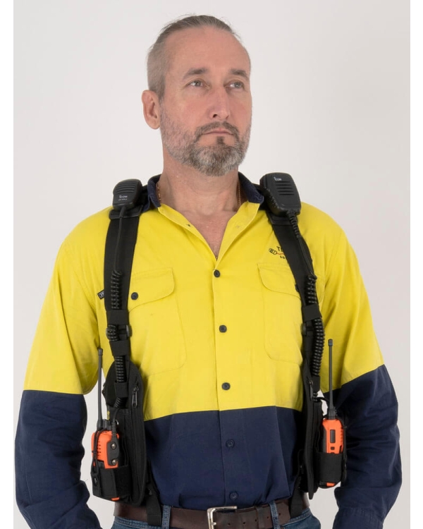 Two Ants Ghost Double Two Way Radio Phone Side Holster with Pockets