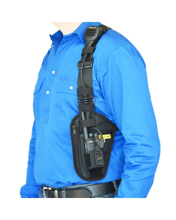 Two Ants Ghost Single Left - Two Way Radio Phone Side Holster with Zipper Pocket